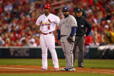 Brewers v St. Louis Cardinals - G. Three, St Louis, MO - Oct. 12: Albert Pujols and Prince Fielder Photographic Print by Dilip Vishwanat