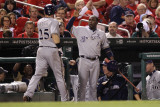 Brewers v St. Louis Cardinals - Oct. 12: Mark Kotsay and Yuniesky Betancourt Photographic Print by Christian Petersen