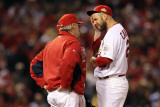 Game 7 - Rangers v Cardinals, St Louis, MO - October 28: Chris Carpenter and Dave Duncan Photographic Print by Jamie Squire