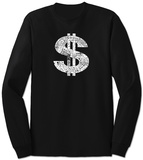 Long Sleeve:  Dollar Sign T-shirt