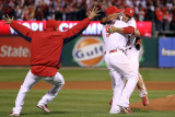 Game 7 - Rangers v Cardinals, St Louis, MO - October 28: Rafael Furcal and Albert Pujols Photographic Print by Ezra Shaw