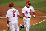Game 7 - Rangers v Cardinals, St Louis, MO - October 28: Allen Craig and Albert Pujols Photographic Print by Doug Pensinger