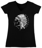 Juniors: V-Neck - Native American Indian Tshirts