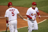 Game 7 - Rangers v Cardinals, St Louis, MO - October 28: Allen Craig and Albert Pujols Photographic Print by Doug Pensinger