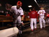 2011 World Series Game 7 - Rangers v Cardinals, St Louis, MO - October 28: Skip Schumaker Photographic Print by Jamie Squire