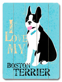 I Love My Boton Terrier Wood Sign