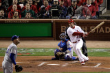 Game 7 - Rangers v Cardinals, St Louis, MO - October 28: David Freese and Matt Harrison Photographic Print by Rob Carr 