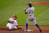 Game 7 - Rangers v Cardinals, St Louis, MO - October 28: Ian Kinsler and Rafael Furcal Photographic Print by Rob Carr 