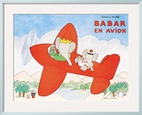 Babar en Avion Prints by Laurent de Brunhoff