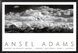 Mount McKinley-Bergkette, Wolken, Denali-Nationalpark, Alaska, 1948 Kunstdrucke von Ansel Adams