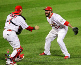 Jason Motte & Yadier Molina Celebrate Winning Game 7 of the 2011 MLB World Series (37) Photo