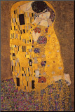 Der Kuss Druck aufgezogen auf Holzplatte von Gustav Klimt