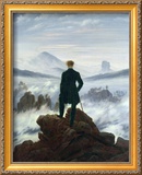 Le Voyageur contemplant une mer de nuages, vers 1818 Estampe encadrée par Caspar David Friedrich