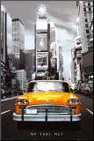 New York taxi č. 1 Reprodukce aplikovaná na dřevěnou desku