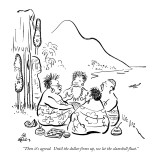 "Then it's agreed.  Until the dollar firms up, we let the clamshell float." - New Yorker Cartoon Premium Giclee Print by Ed Fisher