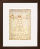 Vitruvian Man, c.1492 Framed Giclee Print by Leonardo da Vinci 