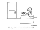 "Would you like to hear some music while you hold?" - New Yorker Cartoon Premium Giclee Print by Charles Barsotti