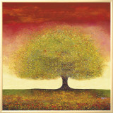 Dreaming Tree Red Framed Canvas Print by Melissa Graves-Brown