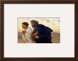 The Disciples Peter and John Running to Sepulchre on the Morning of the Resurrection, circa 1898 Framed Giclee Print by Eugene Burnand