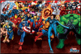Marvelhjältar Monterat tryck
