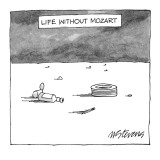 Desolate landscape with empty bottle, tin can, pencil, and old tire. - New Yorker Cartoon Premium Giclee Print by Mick Stevens