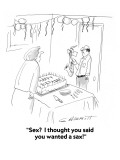 "Sex?  I thought you said you wanted a sax!" - Cartoon Premium Giclee Print by George Abbott