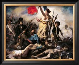 La Liberté menant le peuple, 28 juillet 1830 Estampe encadrée par Eugene Delacroix