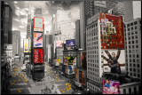 NEW YORK - Times square Aerial Mounted Print