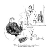 "That's the gist of what I want to say. Now get me some statistics to base…" - New Yorker Cartoon Premium Giclee Print by Joseph Mirachi