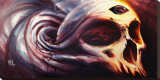 Skull Rose Stretched Canvas Print by Bobby Holland