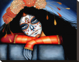 In My Time of Dying Stretched Canvas Print by Cat Ashworth