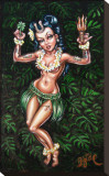 Lucky Hula Girl Stretched Canvas Print by  Big Toe