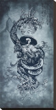 In Death, the Demons Sleep Stretched Canvas Print by David Lozeau