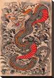 Red Dragon Stretched Canvas Print by Clark North