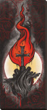 Black Heart Stretched Canvas Print by Brad Mariachi