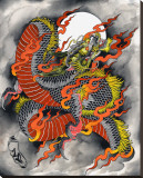 Kali Dragon Stretched Canvas Print by  Kali (Artist)