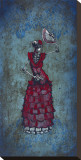 Flamenco Peligroso Stretched Canvas Print by David Lozeau