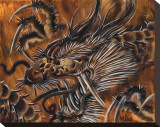Gold Dragon Leinwand von Mike Godfrey