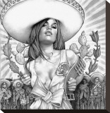 Charra Girl Stretched Canvas Print by Mouse Lopez
