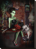 Jamie and Barnie Will Eat You Stretched Canvas Print by Cristie Dunavan
