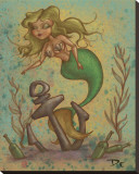 Mermaid Stretched Canvas Print by Dwight Francis