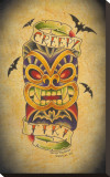 Creepy Tiki Stretched Canvas Print by Christopher Perrin
