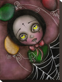 Arlequin Clown Girl Stretched Canvas Print by Abril Andrade