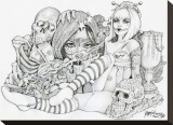 Voodoo Doll Stretched Canvas Print by Mouse Lopez