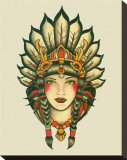 Indian Girl Stretched Canvas Print by  Lil Chris