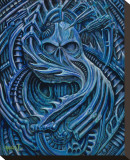 Blue Bio Stretched Canvas Print by  Roman (Artist)