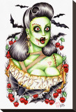 Psycho Zombie Stretched Canvas Print by Hilary Jane
