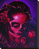 Day of Dead Mary Stretched Canvas Print by Manuel Valenzuela