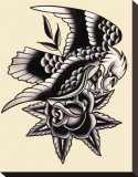 Traditional Eagle Stretched Canvas Print by  Mr. Skully