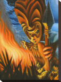 Tiki Warrior Reproduction transférée sur toile par Will Thompson